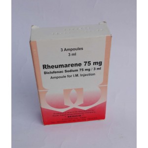 Rheumarine ( Diclofenac sodium 75 mg / 3 ml ) 3 ampoules for IV & IM injection 